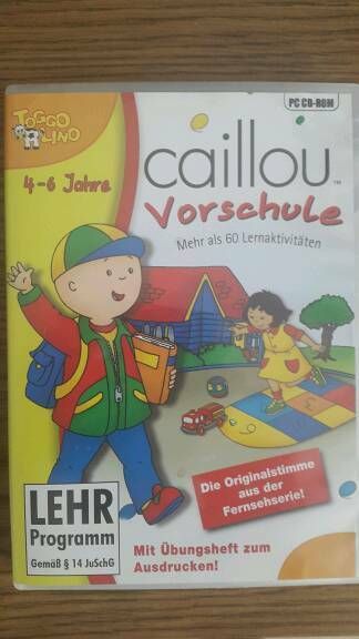 Caillou Vorschule und die DVD "Die große Abenteuerbox" in Halle