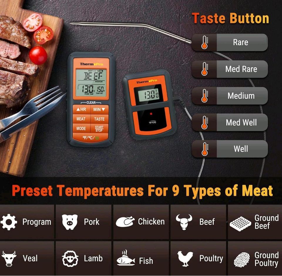 ThermoPro TP07C digitales Grillthermometer in Friedrichshafen