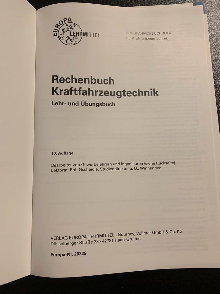 Rechenbuch Kraftfahrzeugtechnik 10.Auflage - 2023 in Westerstede