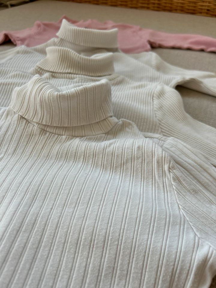 Zara Rollkragen Rollkragenpullover Shirt weiss rosa 128 Rolli in Kösching