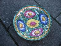 Ton Scherben Schale Wandteller mit buntem 3D Blumenmotiv - UNIKAT Häfen - Bremerhaven Vorschau