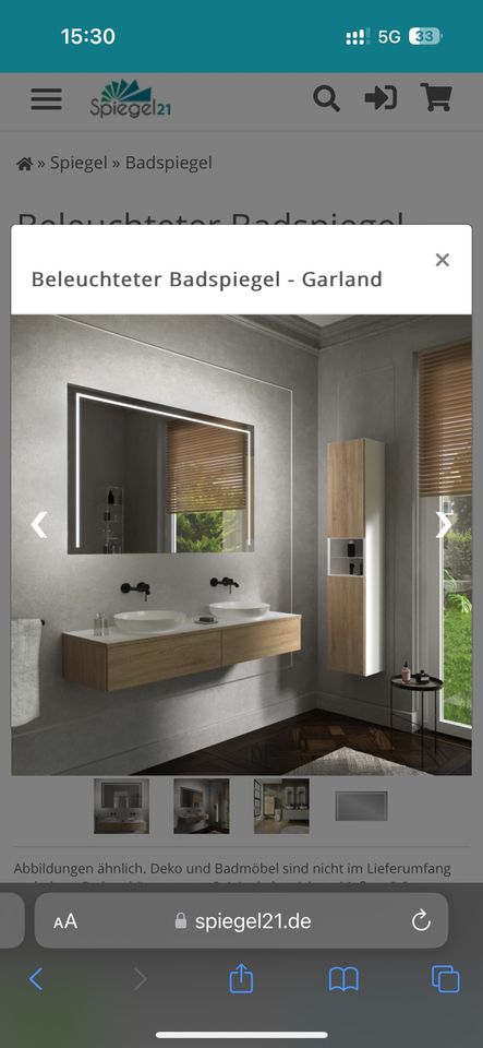 Spiegel Badspiegel LED beleuchtet mit Uhr 160cmX80cm Neu und OVP in Leonberg