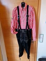 Wiesenprinz Trachtenlederhose schwarz mit Hemd rot weiss Lausbub Baden-Württemberg - Erbach Vorschau