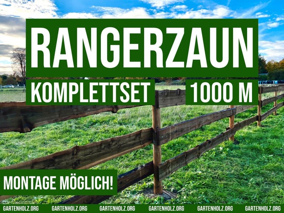 Weidezaun Bonanzazaun Rangerzaun Lärche Holz - 1000m KOMPLETTSET in Lennestadt