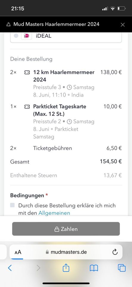 2 Tickets Mud Masters 8.6.24 Haarlemmermeer & Parkticket in Meerbusch