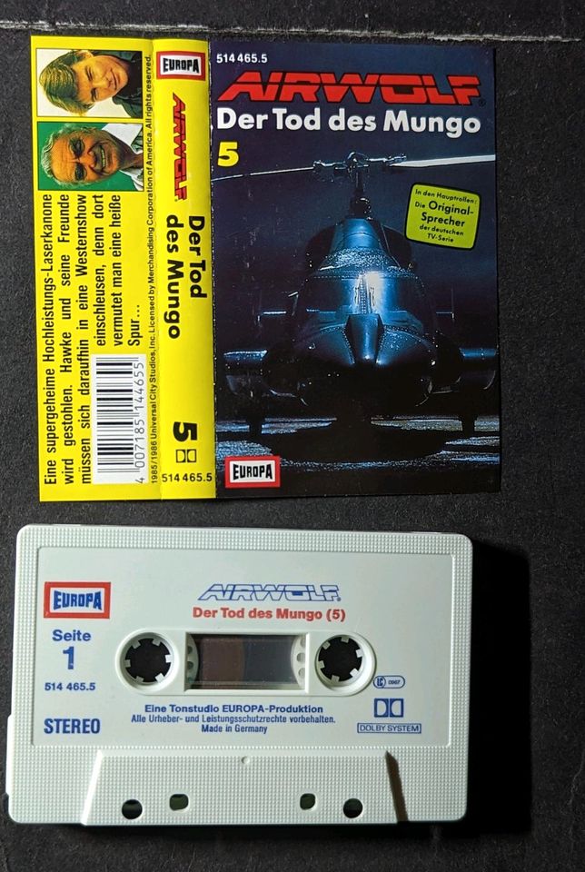 Hörspiel Kassette AIRWOLF Europa 1989 Folge 5 in Leverkusen