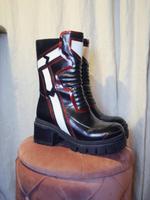 Jeffrey Campbell Motorrad Boots Stiefel 38 schwarz rot weiß Berlin - Neukölln Vorschau