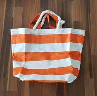 Sehr schöne geräumige Strandtasche weiß/orange gestreift Neu Bayern - Neu Ulm Vorschau