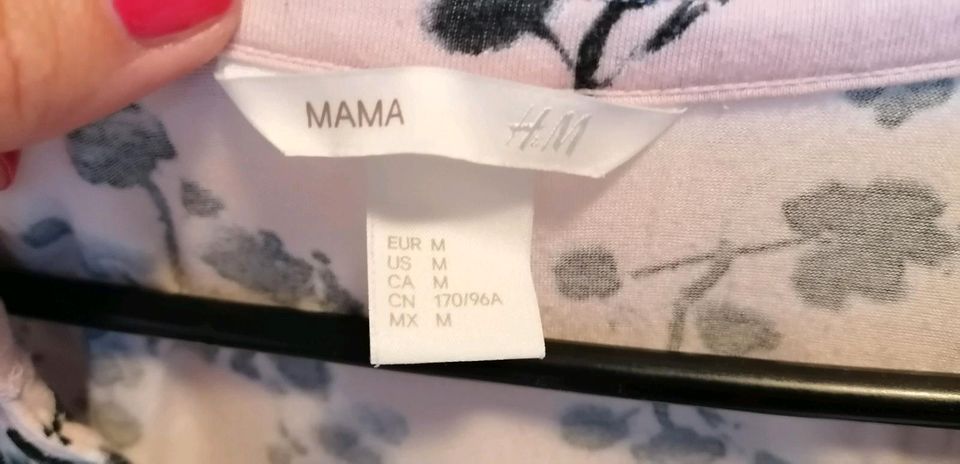 H&M Mama, Umstandsshirt, Bluse, Gr. M, 38, rosa, geblümt, Damen, in Raubling