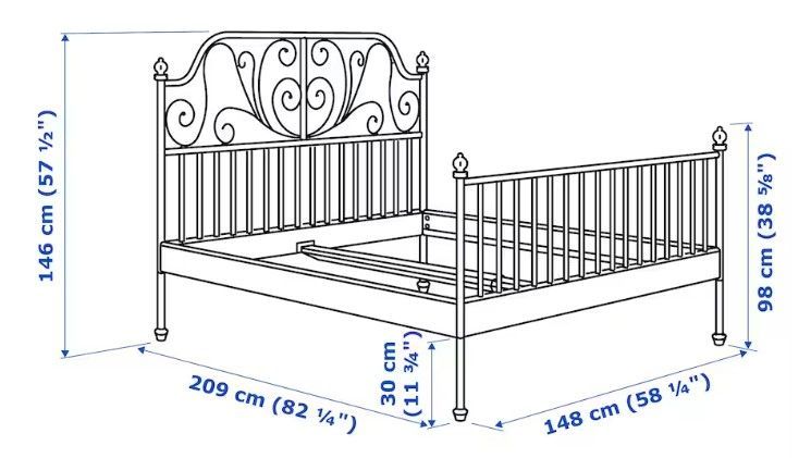 ⭐️ IKEA LEIRVIK weiß Bett Bettgestell Metallbett 140x200 ⭐ in Dresden