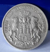900er Silbermünze 5 Mark Freie Hansestadt Hamburg 1901 Rheinland-Pfalz - Urmitz Vorschau