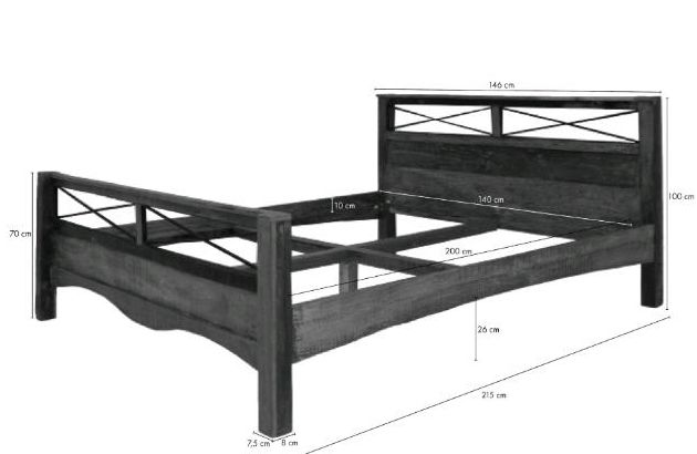 Bett 140cm Altholz Möbel Nature of Spirit in Sehmatal-Neudorf