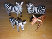 Schleich Tiere 3 Zebras mit Giraffe Frankfurt am Main - Eckenheim Vorschau