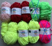 Strickgarn, Schnellstrickgarn, 8 Knäuel, neon-bunt, 342g, 100% PA Sachsen-Anhalt - Groß Ammensleben Vorschau