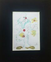 Horst Clausen - Aquarell - Federzeichnung - Bild - Clown - 1980er Niedersachsen - Zeven Vorschau