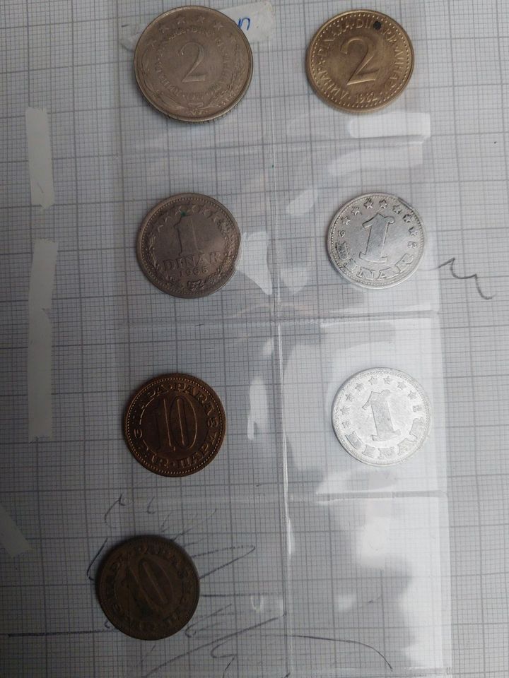 7 jugoslawische Münzen in Würzweiler