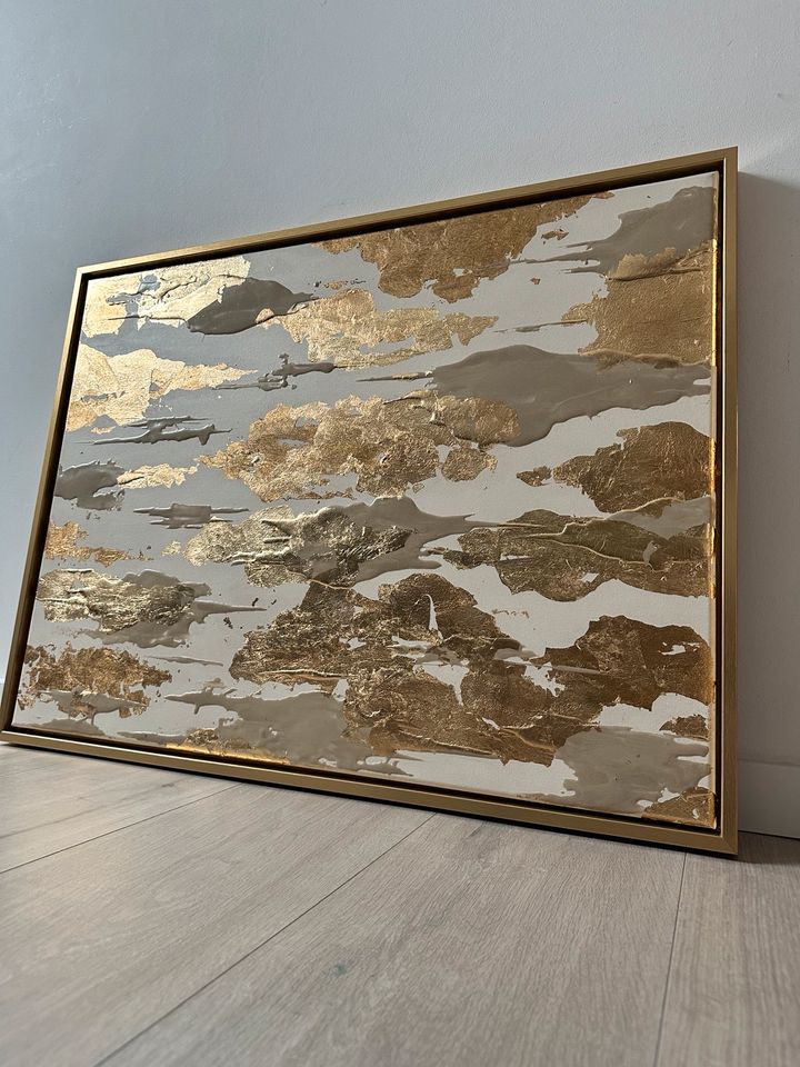 Abstrakte Kunst Bild Kunstwerk Leinwandbild Blattgold in Trebur