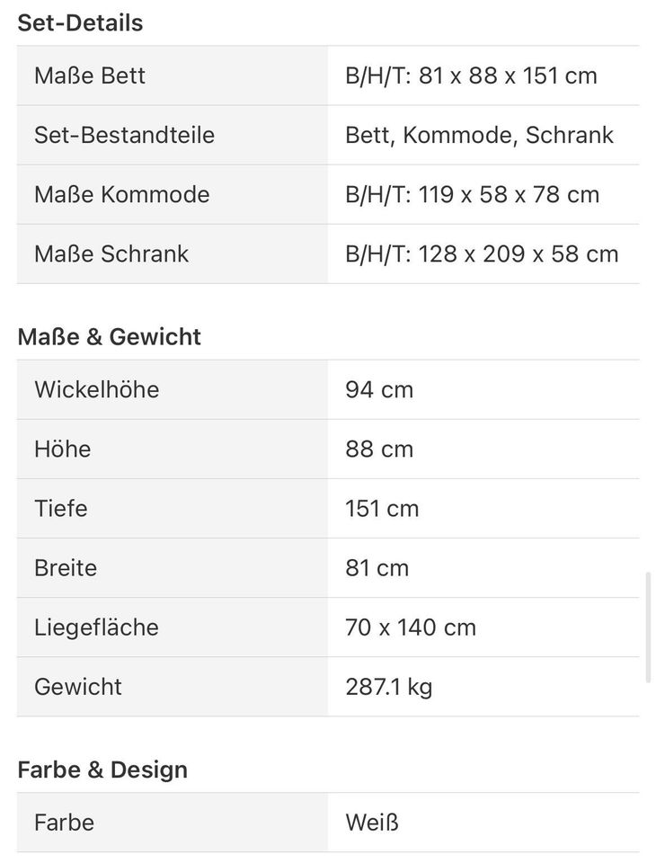 Pinolino Kinderzimmer Set - Bett, Schrank, Kommode in Hamburg