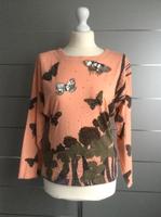 Aprikosefarbenes Shirt mit Schmetterlingen, Größe 36 Bayern - Schöllkrippen Vorschau