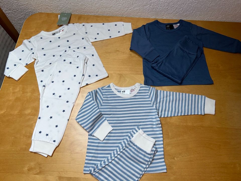 NEU 3 H&M Schlafanzüge Pyjama Gr.74 100% Baumwolle in Etzbach