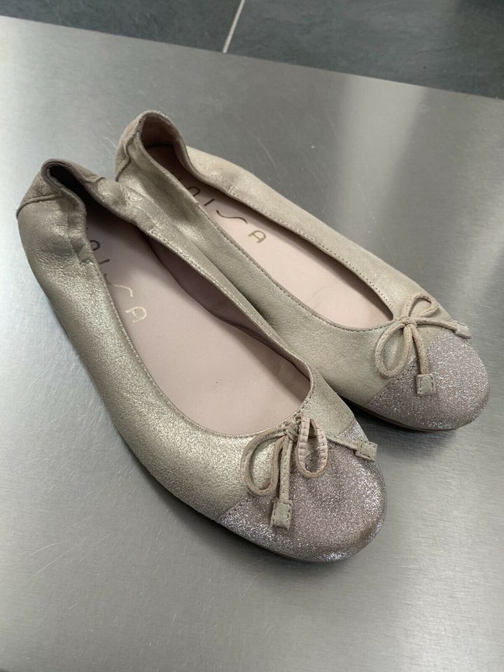 Unisa Ballerinas Gr. 37 Creme Leder Glitzer Top in Eggenfelden