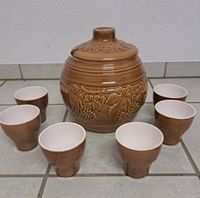 Bowle Set Keramik braun glasiert Gefäß + Becher GDR 025 G Vintage Rheinland-Pfalz - Rheinböllen Vorschau