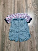Jeanshemd Bluse Gr M handmade Unikat Jeans Hemd Farbenmix Bayern - Wartenberg Vorschau