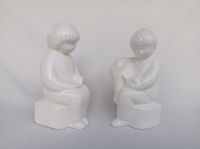 Paar Keramik Buchstützen, lesender Junge + Mädchen, cremefarben Nordrhein-Westfalen - Holzwickede Vorschau