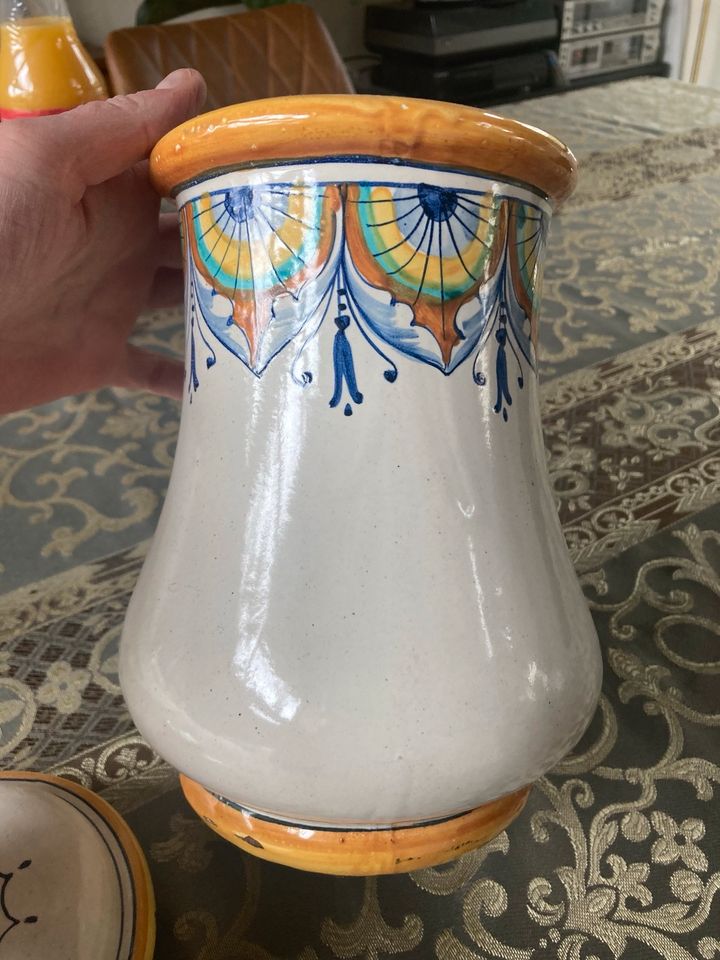 Toller Porzellan Topf Vase in Roth