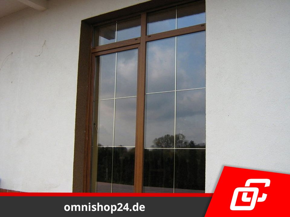 Kunststoff Terrassentür 1500 x 2200 mm PVC Balkontür nach Maß mit Sprossen Doppelflügeltür PVC Fenster bis zum boden DREH + KIPP Kunststofffenster aus Polen in Görlitz