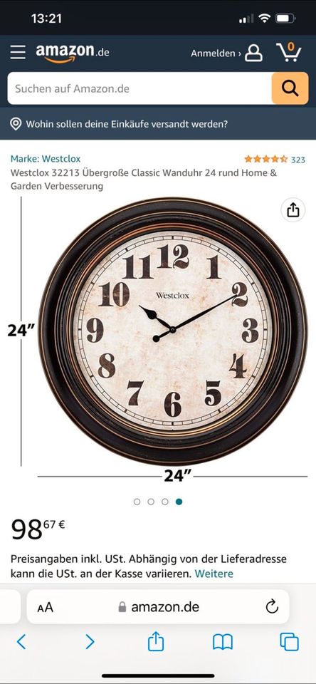 Wanduhr Westclox Antik Uhr Barock!!!! in Gelsenkirchen