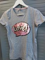graues T-Shirt mit Wende-Pailletten  LOVE 170/176  Y.F.K. Dortmund - Eving Vorschau