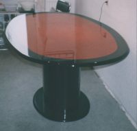 Säulentisch Wohnzimmertisch Tisch Esstisch Oval schwarz Mitte - Tiergarten Vorschau