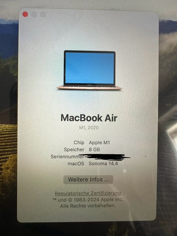 Apple MacBook Air - M1 8GB RAM / 256GB SSD - GOLD / FOLIERT/CASE in Düsseldorf