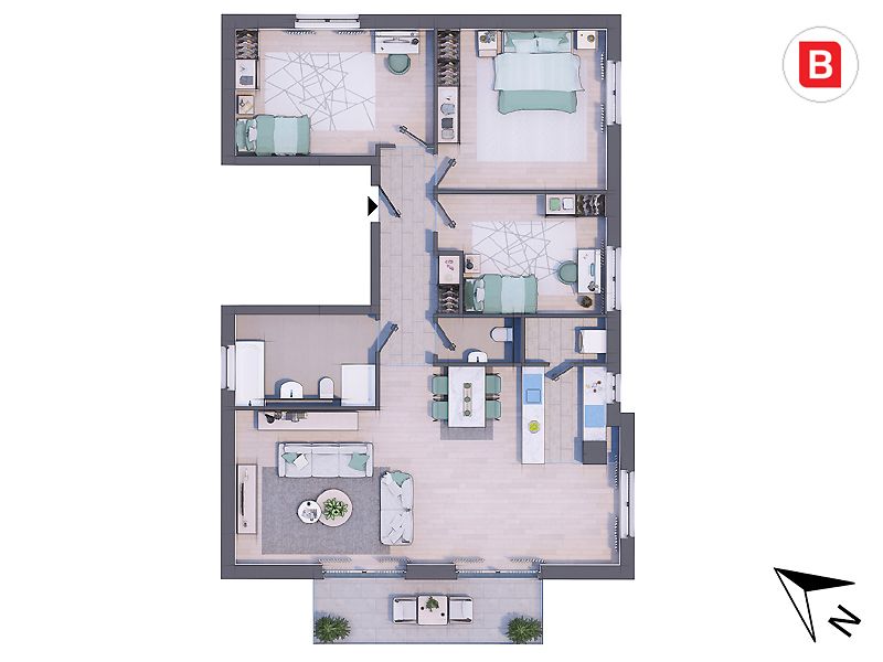 Neubau (kurzfristig fertig) 4-Zimmer-Wohnung mit Blick ins Grüne I Zentral I Energie A+ I 3 Parteien in Rödermark