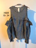 **H&M** Bluse Gr. 34 schwarz weiß kariert Rüschen Off-Shoulder Mecklenburg-Vorpommern - Klütz Vorschau