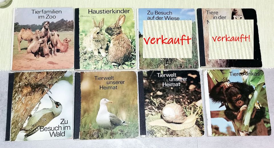 6 Tierbücher DDR Pappe,Reihe Postreiter-Verlag Halle,auch einzeln in Bautzen