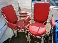 6 Gartenstühle Stühle Milchbar DDR Kaffeehaus rot Metall Sachsen - Aue Vorschau