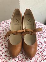 KMB Pumps Braun Cognac Blockabsatz Echtleder Schleife Riemchen Bayern - Augsburg Vorschau