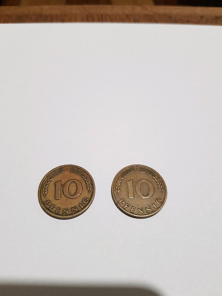 ❌️❌️2x 10 Pfennig Münzen  F, J von 1950 zu verkaufen❌️❌️ in Horstmar