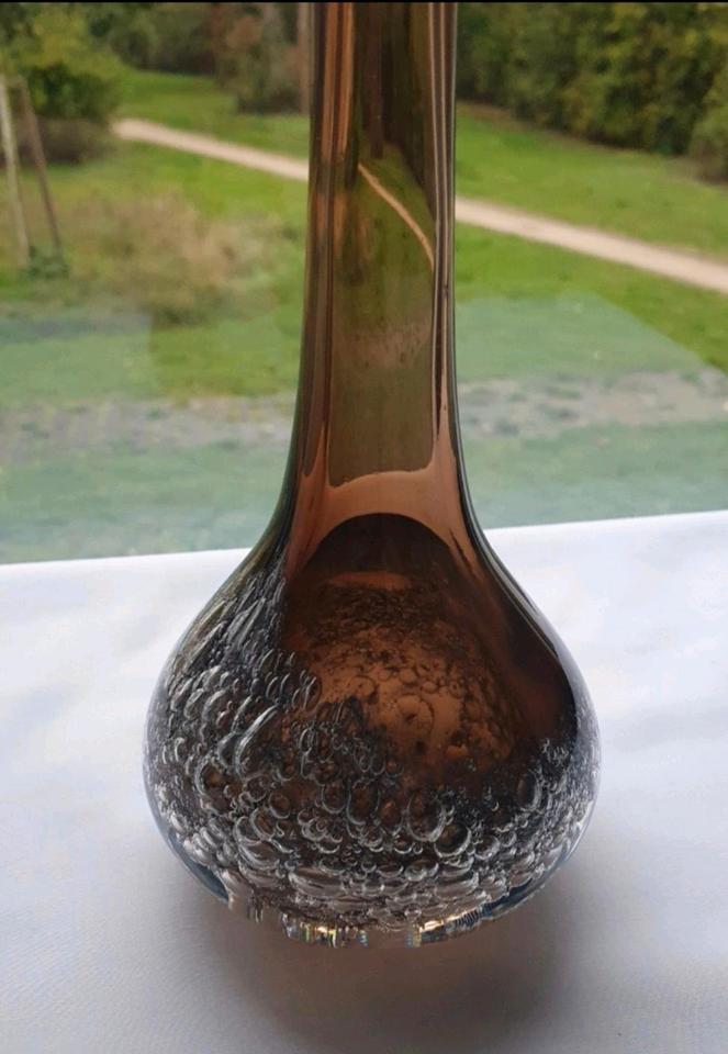 Vase Glas, Rauchtopasvase, Zwiesel Glas „Florida“, Design: Heinri in Erlangen