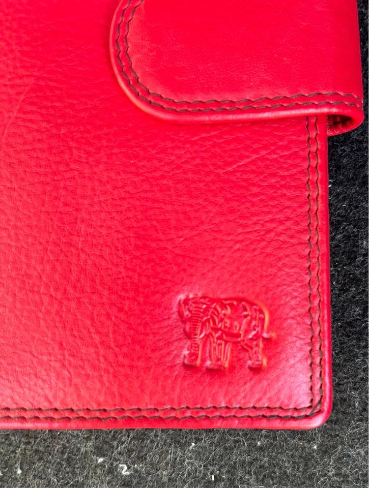 Echtleder Portemonnaies, Handmade, braun/schwarz/rot in Bramsche