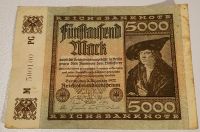 Fünftausend Mark Reichsbanknote 5000, Notgeld, 1922, Schein, rar Bayern - Günzburg Vorschau