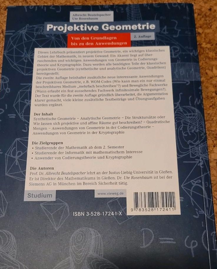 Projektive Geometrie, 2. Auflage, Beutelsbacher in Nidderau