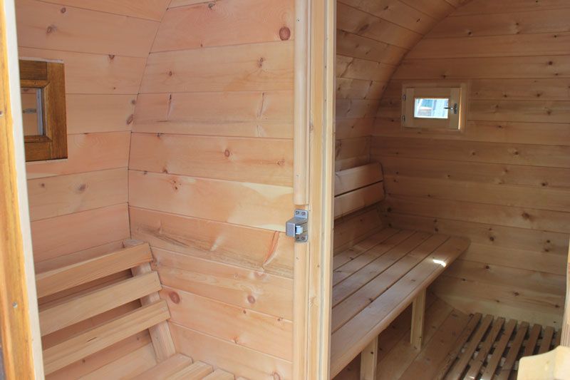 Sauna Fass-Sauna aus Sibirische Zeder Ø220x300cm Holz- oder Elektro-Ofen Fasssauna in Essen