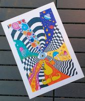 Kunstdruck pyschedelic Spirale pilz Bild kunst Art bunt Hessen - Lich Vorschau