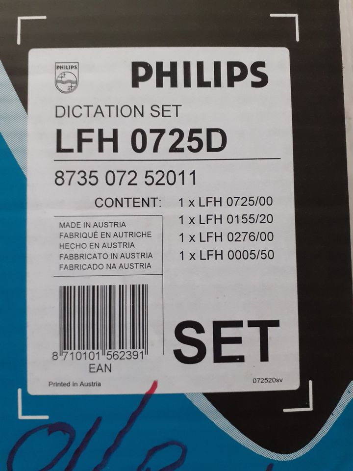 Philips LFH 0725D Mini Cassette Diktiergerät Set in Niedernhausen