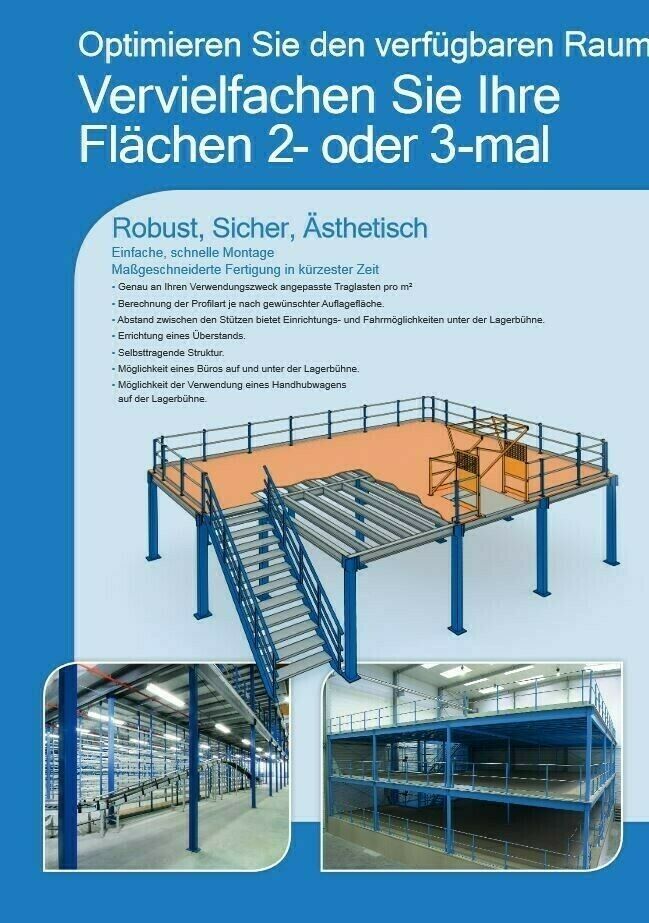 Lagerbühne 350 kg/m² 9,8*7,5m MAVERLO Lagerebene in Hückeswagen