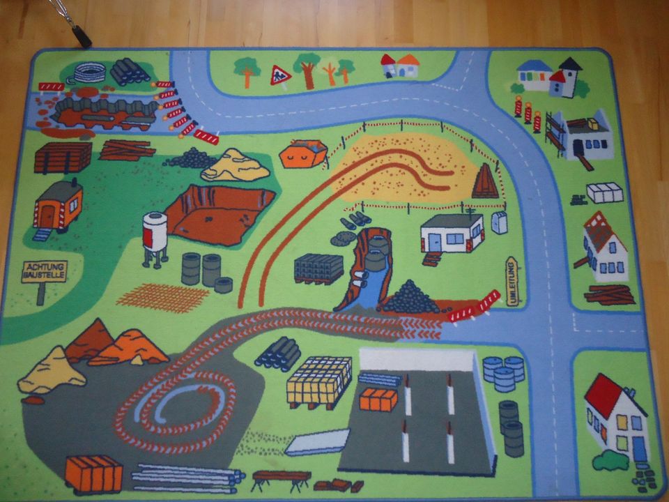 Baustellen Teppich Spielteppich Jako-O Kinderzimmer 130x180 cm in Zwingenberg