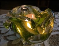Kerzenständer oder Aschenbecher aus grünem Glas im Murano-Stil Niedersachsen - Haselünne Vorschau